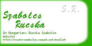 szabolcs rucska business card